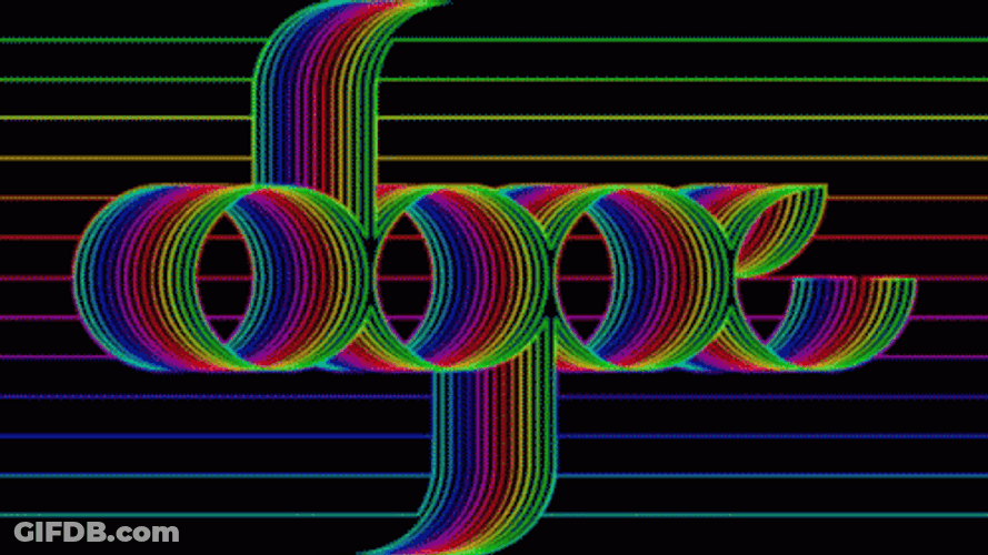 Trippy Dope Text Rainbow Stripes GIF