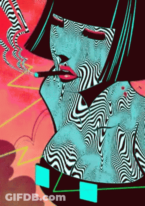 Trippy Dope Woman Smoking GIF