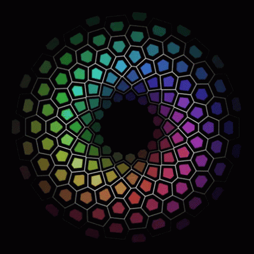 Trippy Geometric Color Donut GIF