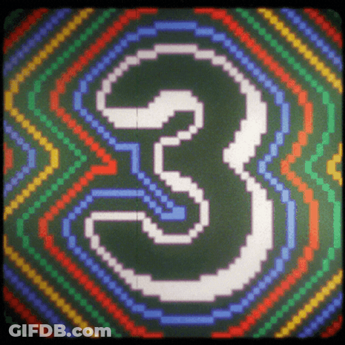 Trippy Number 3 Graphics Design GIF