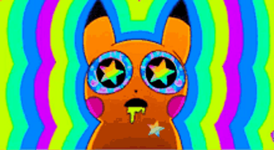 Trippy Pikachu Character GIF