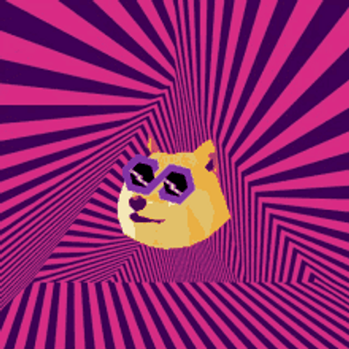 Trippy Purple Polydoge GIF
