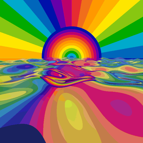 Trippy Rainbow Sunset GIF