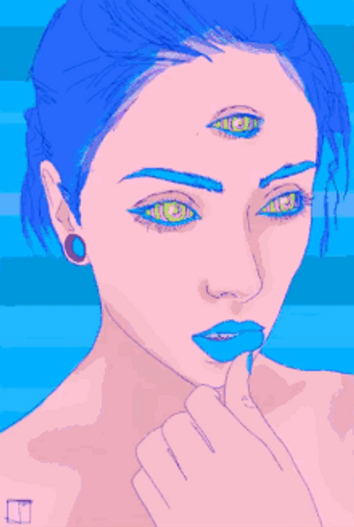 Trippy Third Eye Lady GIF