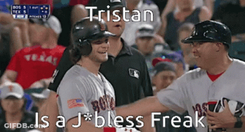 Tristan Is A J*bless Freak In This Baseball Game GIF