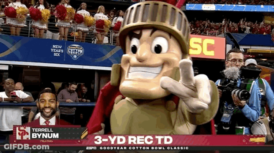 Trojans Mascot In The Field GIF