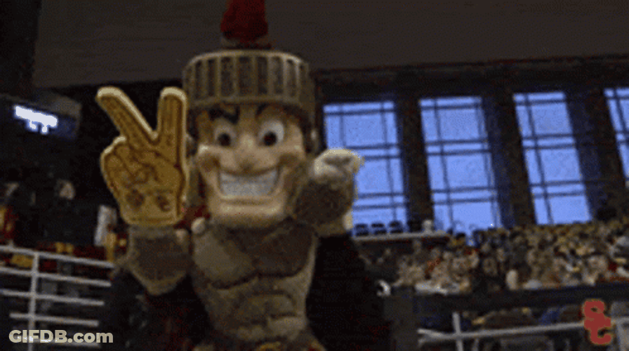 Trojans Mascot Pointing At The Camera GIF