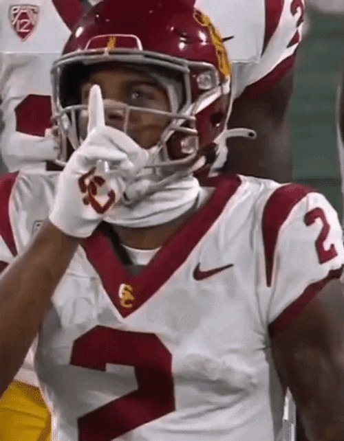 Trojans Player NFL Silencing The Crowd GIF