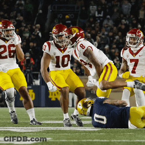 Trojans Zachariah Branch Chest Pumping GIF