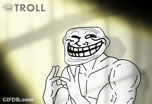 Troll Drawing With Troll Text GIF