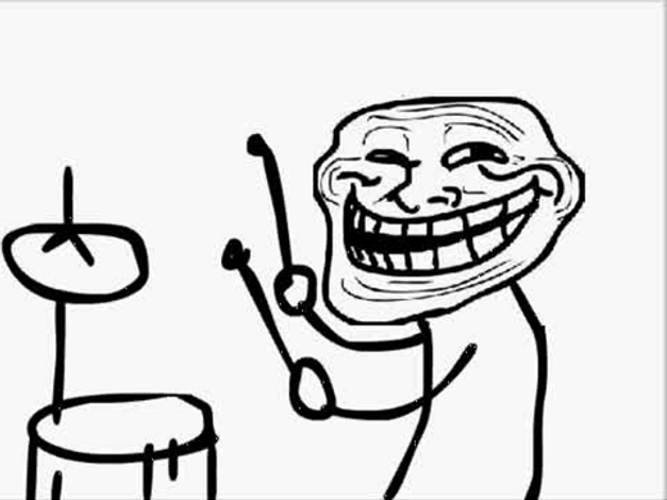 Troll Face Beating Drum GIF