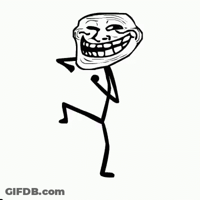 Troll Face Dancing Black And White GIF