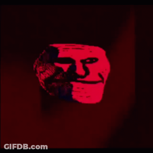 Troll Face Drawing On Red Background GIF