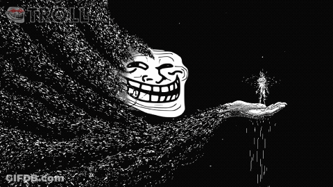 Troll Face Emerging From Hand GIF