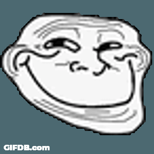 Troll Face Happy Sticker GIF