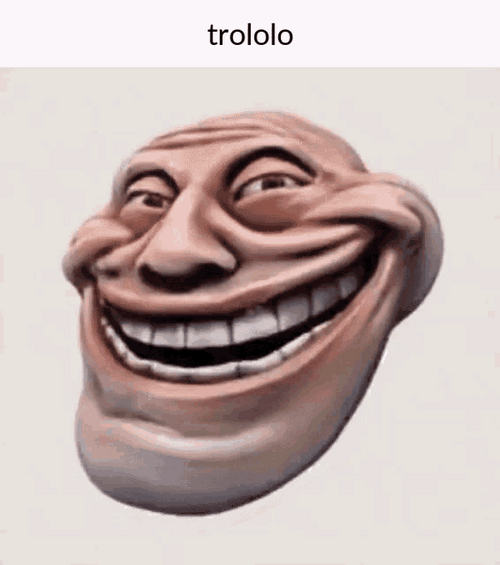 Troll Face In 3D GIF