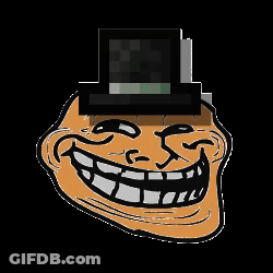 Troll Face In Top Hat Smiling GIF