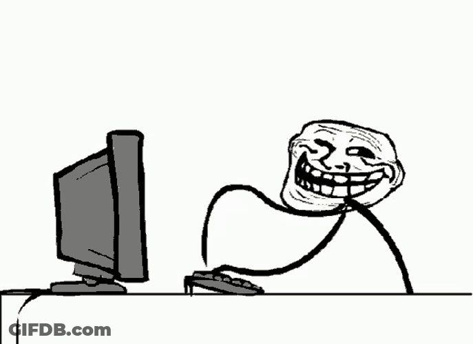 Troll Face Keyboard Typing GIF