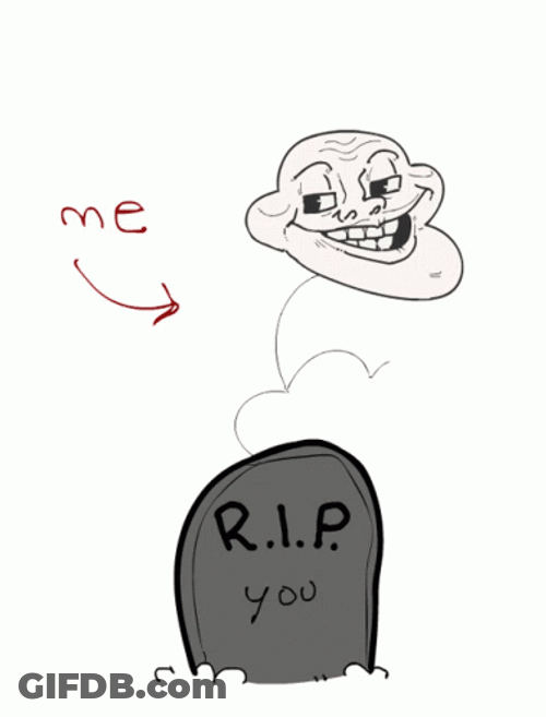 Troll Face Meme Cemetery Dancing GIF