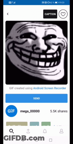 Troll Face On Phone Screen GIF
