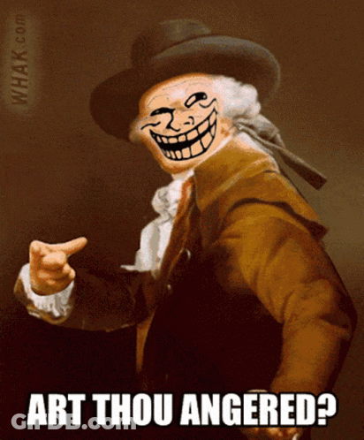 Troll Face Painting Art Thou Anger GIF