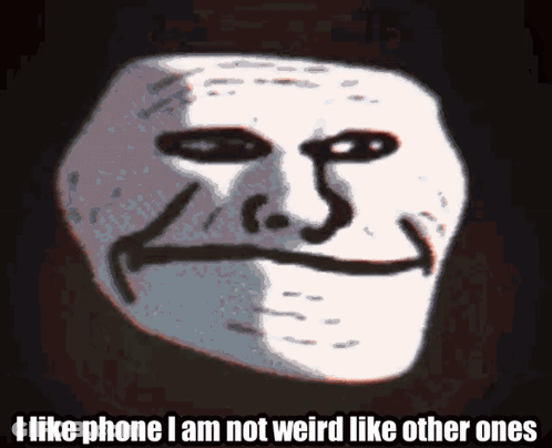 Troll Face Saying I Like Phone GIF