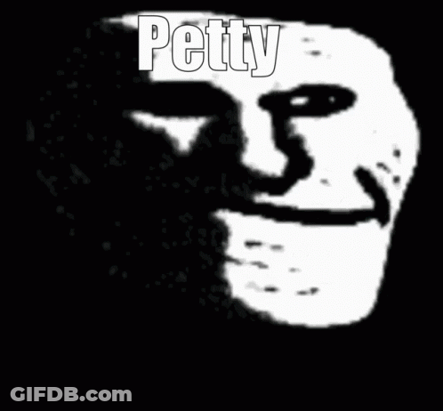 Troll Face With Petty Above GIF