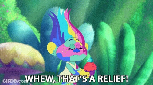 Troll Holding Cupcake Whew That's A Relief GIF