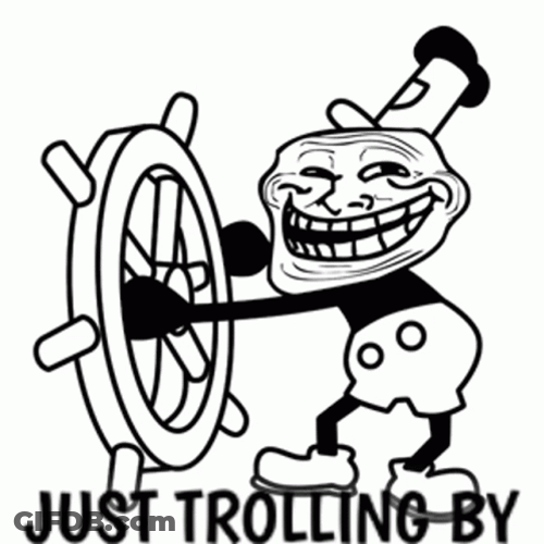 Troll Just Trolling By Mickey Mouse Sailing Troll Face GIF