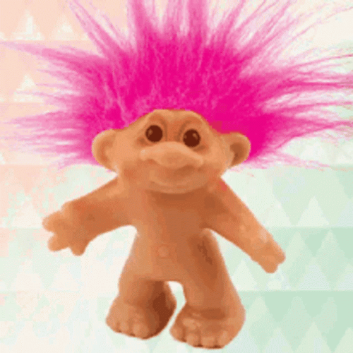 Troll Magenta Pink Hair Classic GIF