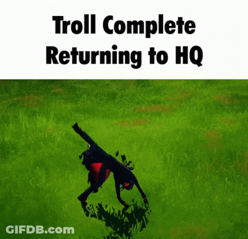 Troll Returning To HQ On Green Field GIF