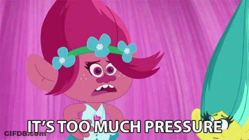Troll Saying Too Much Pressure On Pink Background GIF
