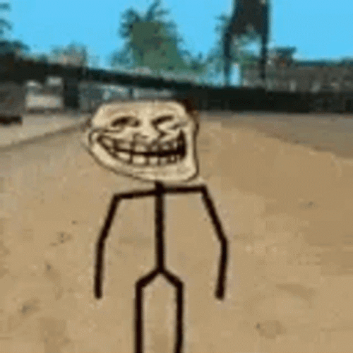 Trollface Running Stickman GIF