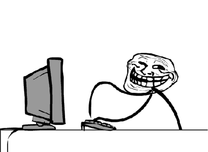 Trollface Typing U Mad GIF
