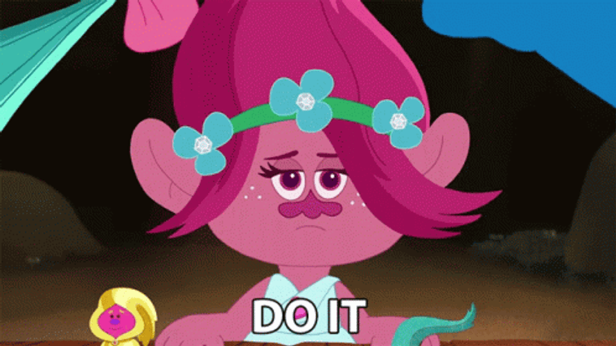 Trolls Poppy Saying Just Do It GIF