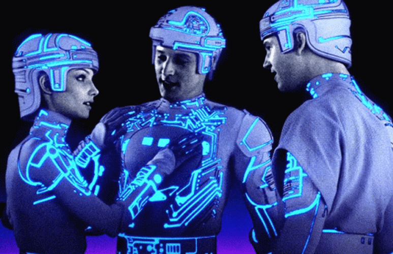 Tron Stars Celebrate GIF
