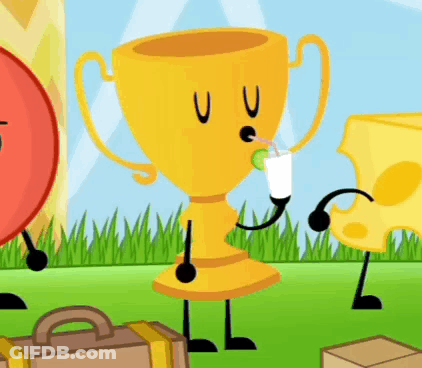 Trophy Drinking From Cup GIF