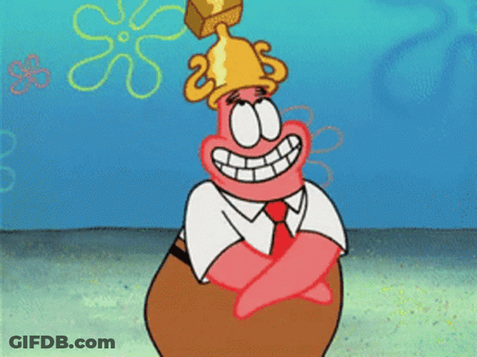 Trophy On Patrick's Head GIF