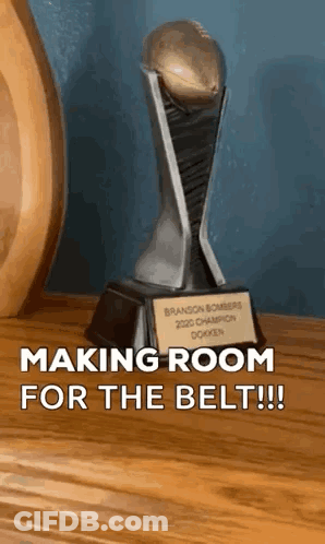 Trophy On Wooden Table GIF