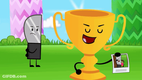 Trophy With Face And Man Picture GIF