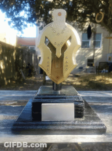 Trophy With Spartan Helmet GIF