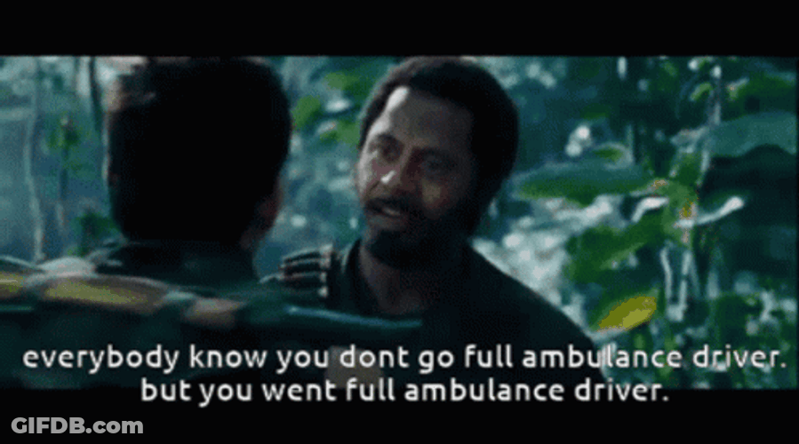 Tropic Thunder Robert Downey Jr Ambulance Driver GIF
