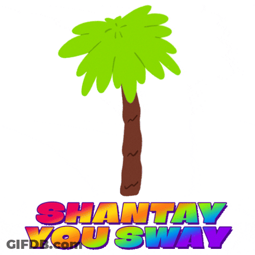 Tropical Palm Tree Cartoon Swaying GIF