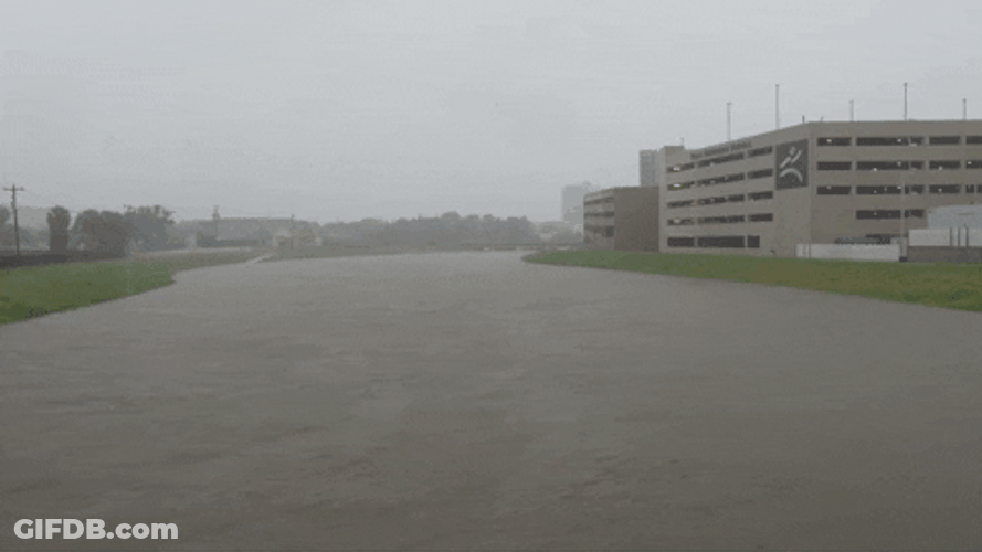Tropical Storm Aftermath Flooded Street GIF