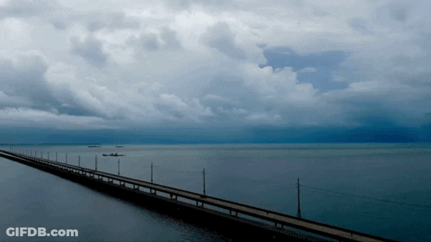 Tropical Storm Forming Over Horizon GIF