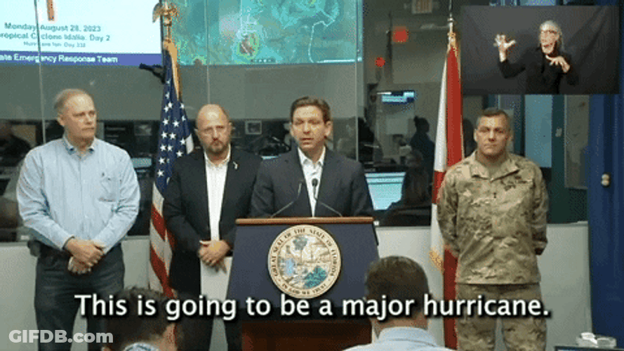 Tropical Storm Ron DeSantis News Briefing GIF
