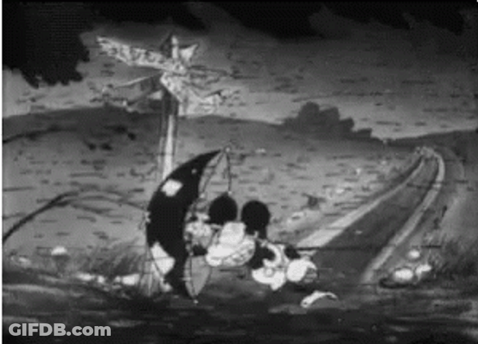 Tropical Storm Vintage Mickey Mouse GIF