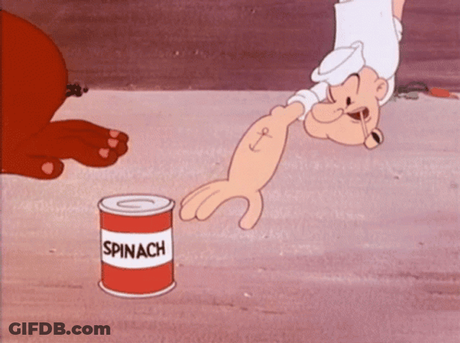 Troubled Popeye Reaching Spinach GIF
