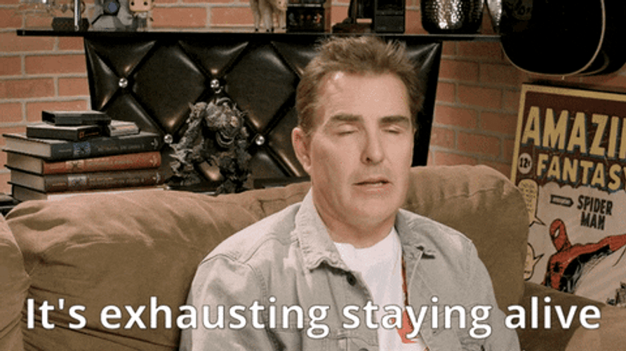 Troy Baker Its Exhausting Stayin Alive GIF