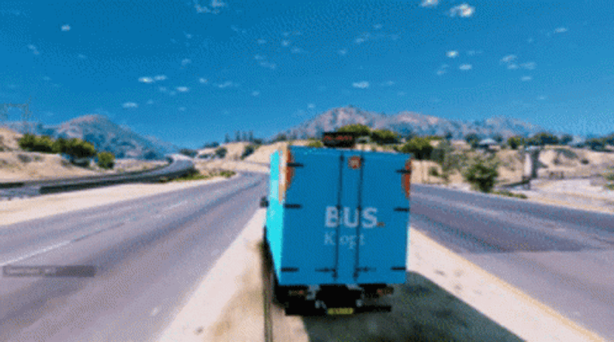 Truck Crash Hit Land Beside Road GIF